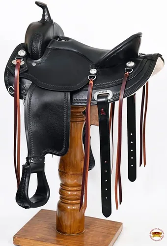Vista 4 de HILASON Western Horse Draft Trail Pleasure American Leather Saddle Brown Negro