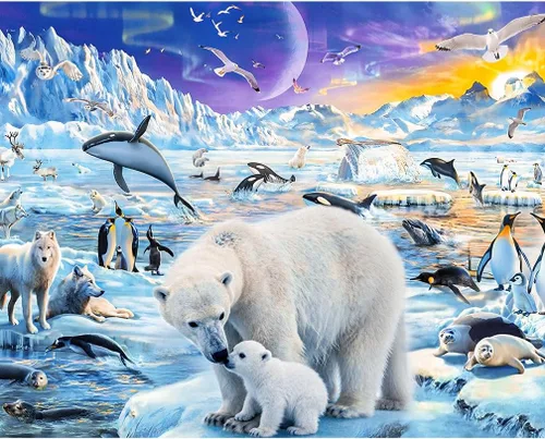 Vista 10 de Fondo Escénico de Animales Polares Grande Banner Estudio Fotografía Fondo de cabina de fotos 7x6feet #2190