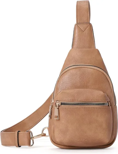 Vista 8 de CLUCI Small Sling Bag for Women, Leather Crossbody Fanny Packs Trendy, Women's Chest Bag