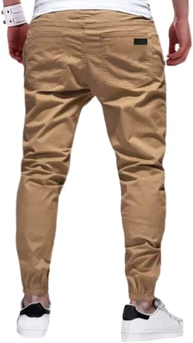 Vista 2 de Bilitry Men Joggers Chino Cargo Pants Hiking Outdoor Recreation Pants Twill Fitness Track Jogging Pants Casual Cotton Pants