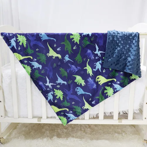 Vista 11 de Mantas de bebé para niños y niñas, manta de forro polar con respaldo de puntos, manta supersuave para cubrirse, 30 x 40 pulgadas, animales del bosque