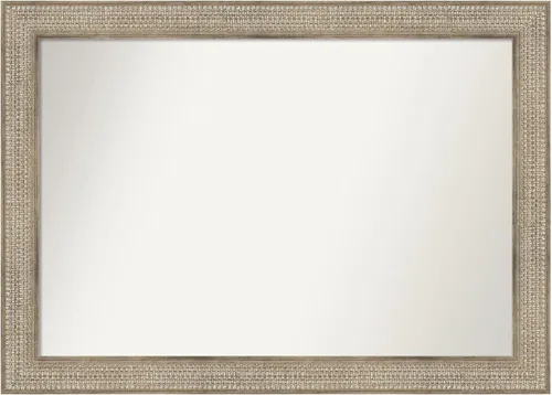 Vista 103 de Amanti Art Espejo de baño plateado para sobre fregadero, 26 x 26 pulgadas, espejo cuadrado de níquel pulido, marco de madera tradicional mediano, se