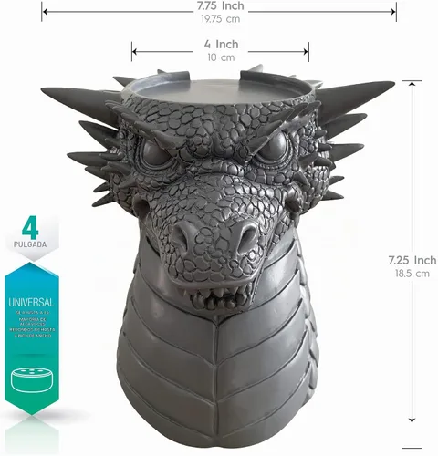 Vista 3 de Dekodots Soporte de mesa para altavoz inteligente (dragón), soporte decorativo para Amazon Echo Dot o Google Home Mini, diseño portátil, sin
