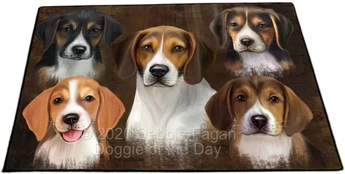 Vista 29 de Doggie of the Day American English Foxhound Dogs Floor Mat - 4th of July Independence Day - Best Dog Doormat - Protector Decor - Unique Portrait Art