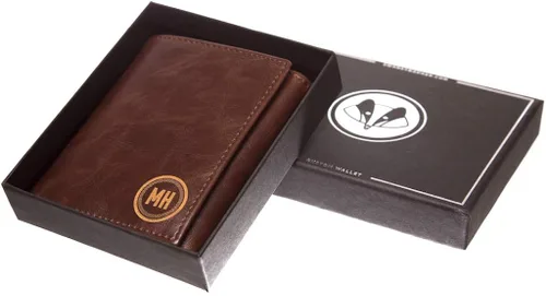 Vista 4 de Cartera personalizada de tejón Swanky - Cartera triple, ranuras para identificación y tarjetas