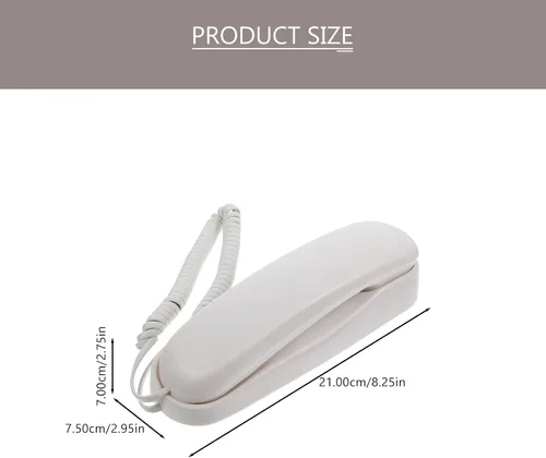 Vista 9 de Angoily Mini teléfono con cable de montaje en pared para el hogar, oficina, hotel, teléfono decorativo para el hogar con material estable, diseño