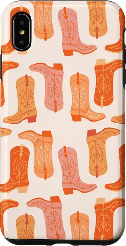 Vista 11 de Cowboy Boot Illustration Preppy Western in Orange Case for iPhone 17