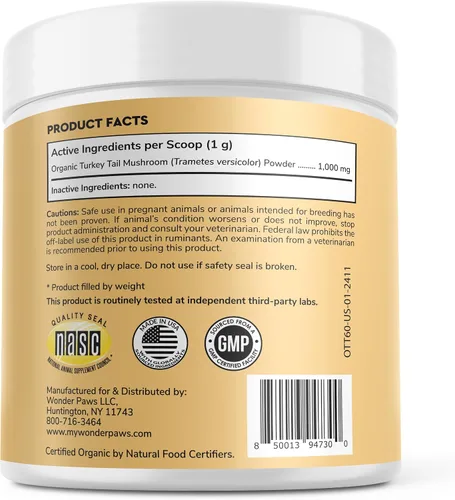 Vista 7 de Wonder Paws Hongo orgánico de cola de pavo para perros, potente cola de pavo para perros, polvo de hongos para inmunidad, respiratorio, digestión