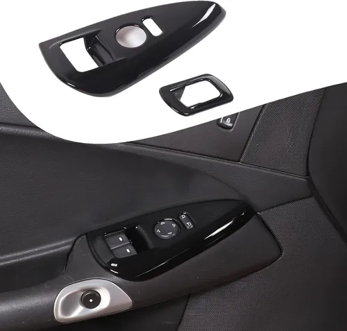 Vista 8 de Lcojicep Marco de interruptor de elevación de vidrio compatible con Corvette C6 Z06 ZR1 2005-2013 botón de elevación de cristal de ventana
