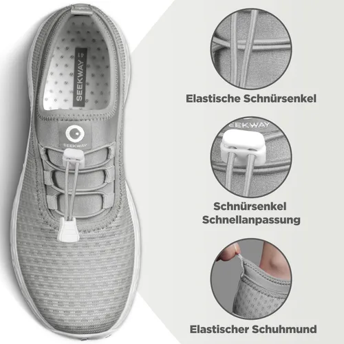 Vista 5 de SEEKWAY Zapatos de agua para hombre y mujer, secado rápido, zapatos acuáticos descalzos, playa, caminar, kayak, canotaje, deportes acuáticos SP006