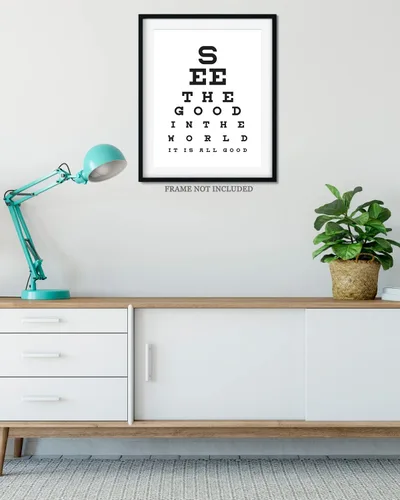 Vista 4 de See The Good In The World - Impresión artística de pared con cita motivacional, impresión de decoración de pared, póster o lienzo para oficina