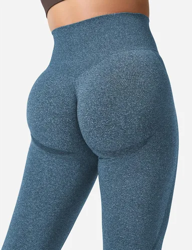 Vista 5 de YEOREO - Leggings de entrenamiento sin costuras de cintura alta para mujer, pantalones de yoga con contorno estilo sonrisa, mallas atléticas