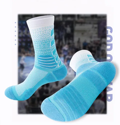 Vista 6 de JZJCPD 5 pares de calcetines deportivos para hombre, gruesos, acolchados, deportivos, baloncesto, correr, entrenamiento, calcetines de compresión