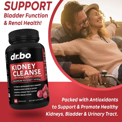 Vista 4 de DR. BO Kidney Cleanse Detox y carbón activado – Extracto natural de arándano y Uva Ursi para apoyar la salud de los riñones, la vejiga y el tracto