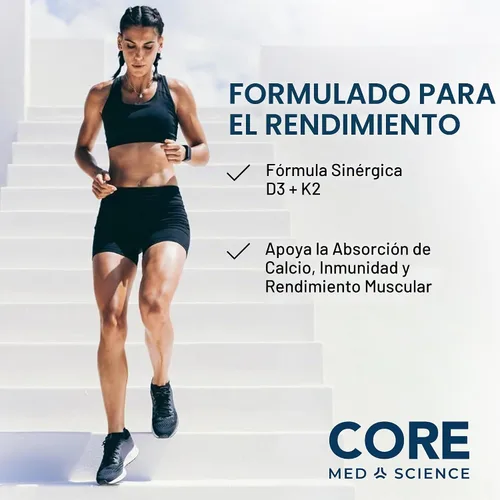 Vista 5 de Core Med Science Suplemento de vitamina D3 y K2 - Certificado NSF