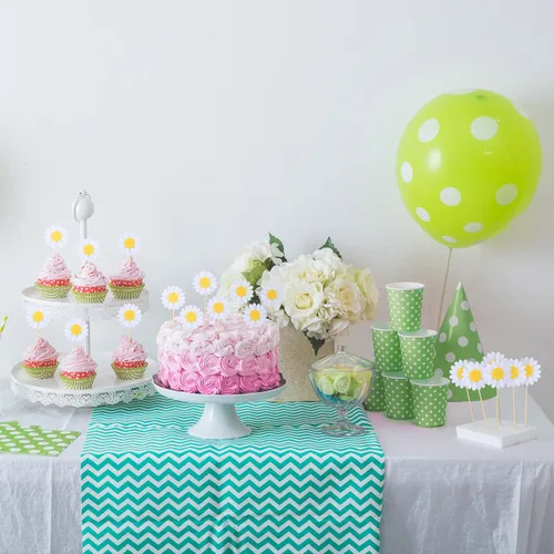 Vista 5 de 48 piezas de decoración de pastel de margaritas blancas para cupcakes, decoración de crisantemo, selecciones de pasteles de margaritas de primavera