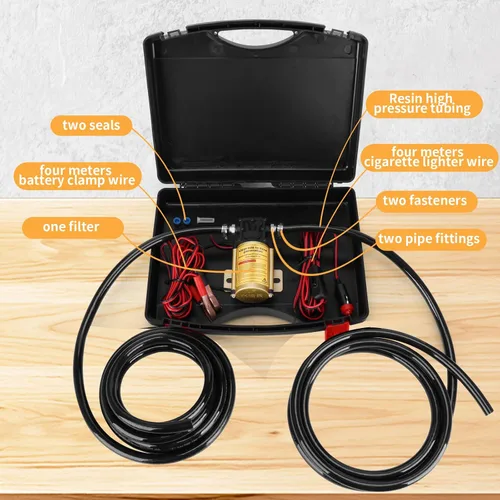 Vista 2 de Kit de bomba de transferencia de combustible de gasolina de 12 V, transfiere hasta 125 galones de gasolina, diésel o agua por hora, ideal