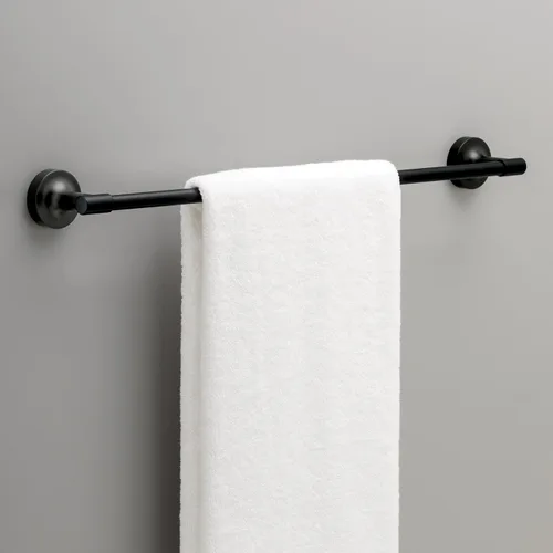 Vista 6 de Franklin Brass Voisin - Juego de 4 toalleros de baño negro mate de 24 pulgadas, soporte para papel higiénico, soporte para toallas de mano, gancho