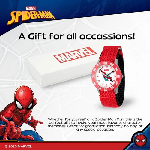 Vista 6 de Marvel Spiderman Watch for Kids - Spiderman Watch Boys - Spider-Man Watches for Boys 4-6 - Kids Toys- Marvel Toddler - Teen - Red Bezel