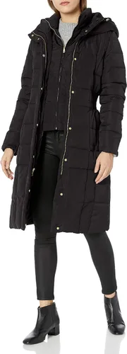 Vista 3 de Cole Haan Women's Knee Length Hooded Quilted Down Coat