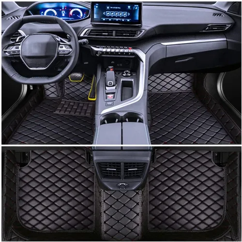 Vista 6 de Alfombrillas de cuero para automóvil Z4 Convertible E85 E86 2004-2008 2004-2008, tapete de cuero artificial, forro de piso impermeable completo Beige