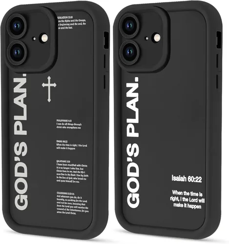 Vista 31 de Paquete de 2 fundas protectoras para iPhone 8 Plus/7 Plus de 5.5 pulgadas con collage de versículos bíblicos de Jesús para mujeres y niñas, diseño