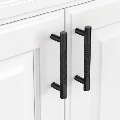 Vista 27 de 9BUILD Tiradores de barra en T de níquel satinado cepillado de 3 pulgadas, paquete de 10 manijas para gabinetes de cocina y tiradores de cajón