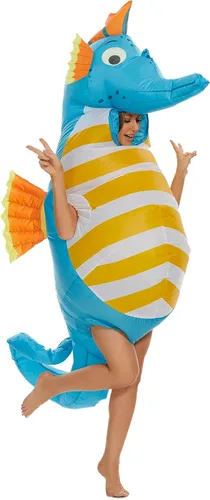 Vista 5 de COS"R"US Disfraz inflable de unicornio para adulto, disfraz inflable para adultos, disfraces de Halloween para hombres y mujeres, unicornio inflable