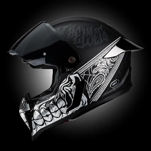 Vista 7 de HAX Casco de motocicleta de cara completa para hombres y mujeres adultos, certificado DOT y ECE 22.06, casco de motocross de ventilación avanzada