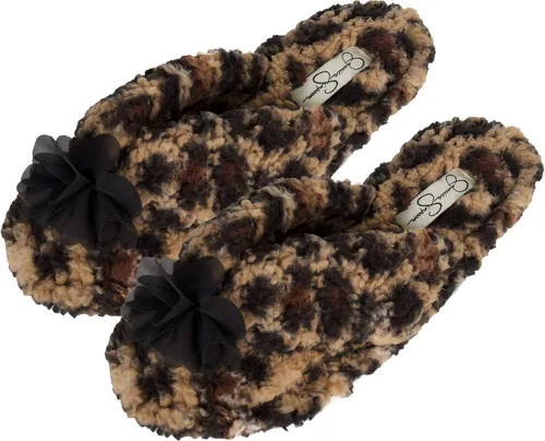 Vista 4 de Jessica Simpson - Pantuflas de espuma viscoelástica, afelpadas, para mujer, con suela antideslizante