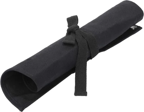 Vista 6 de Bolsa enrollable de lona encerada resistente de 16 onzas, bolsa de herramientas multiusos para métricas, SAE (negro )