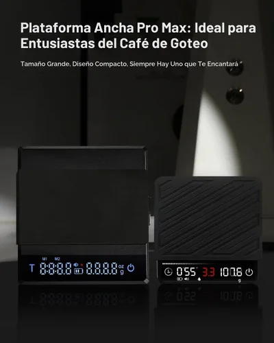 Vista 6 de Báscula de café recargable con temporizador, gran escala digital de vertido, precisión de 4.4 lbs/0.00 oz para peso de espresso, goteo, tara Negro