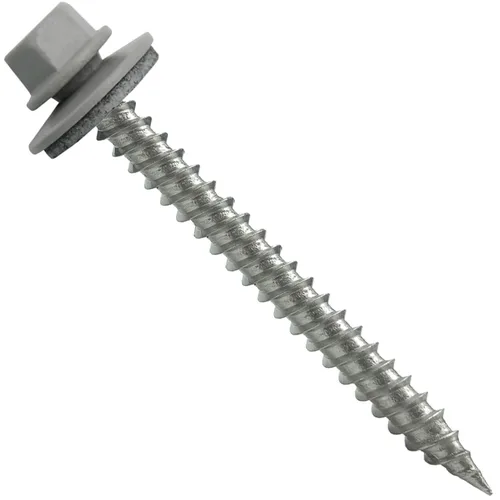 Vista 18 de 9 x 1 ABC Gray Stainless Steel Metal Roofing Screws - Hex Washer Head - Self-Piercing (SP) tip Metal to Wood siding Screws - EPDM Washer. 1 x 250