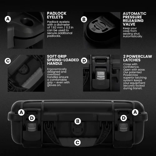 Vista 5 de Nanuk 909 Estuche rígido impermeable con inserto de espuma - Negro