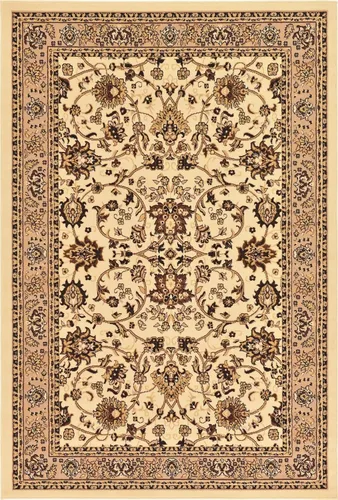 Vista 9 de Unique Loom colección Sialk Hill - Alfombra de área Washington (6' 1" x 9' Rectángulo, color marfil/negro)