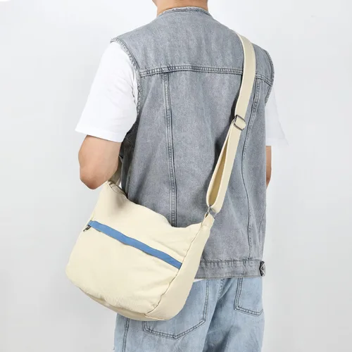 Vista 6 de WantGor Bolso cruzado de lona para mujeres y hombres, bolso grande de hombro, bolso de mano de trabajo, bolso casual