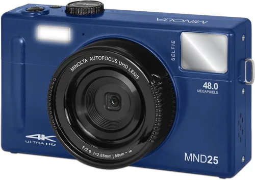 Vista 2 de Minolta Cámara digital de enfoque automático de 48 MP con espejo selfie, video 4K Ultra HD, zoom digital de 16x, LCD de 3.0 pulgadas, detección