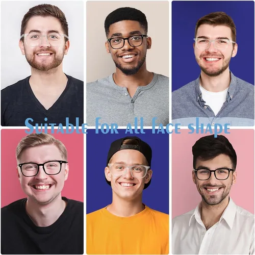 Vista 6 de Gafas con filtro de luz azul, paquete de 2 lentes de luz azul para hombre, anteojos de luz azul para mujer, anteojos con luz azul para fatiga ocular