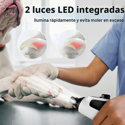 Vista 5 de Casfuy - Molinillo de uñas inteligente de 6 velocidades con luces LED Blanco