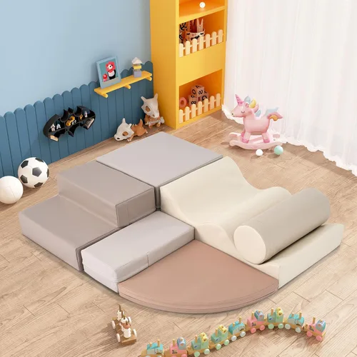 Vista 7 de Merax Juguetes de escalada para niños pequeños, juego de escalada y gateo suave para interiores, bloques de espuma suave para escalar, gatear, 6