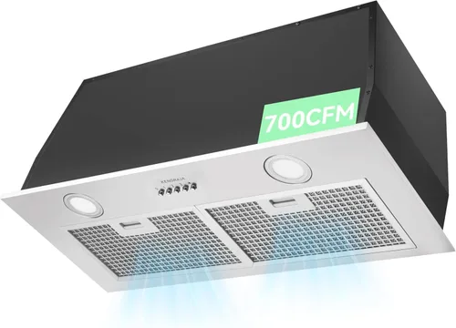 Vista 9 de Inserto de Campana Extractora de 400 CFM de 23.6 pulgadas Campana de Ventilación de Cocina de Acero Inoxidable Empotrable/Insertable Controles
