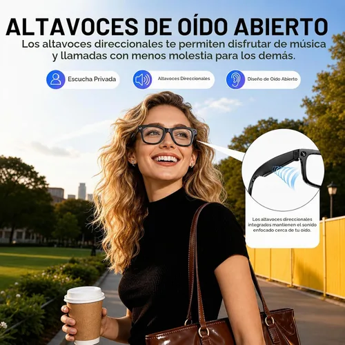 Vista 3 de Gafas inteligentes AI con cámara, captura HD de 13 MP, 4K EIS, lentes