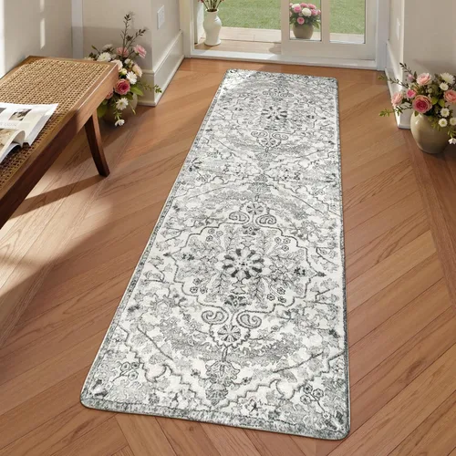 Vista 78 de Lahome Alfombra Floral Bohemio Medaillon - 2x3 Pequeña Alfombra de Baño Rosa Caliente, Alfombra de Cocina, Lavable a Máquina, Antideslizante, Suave