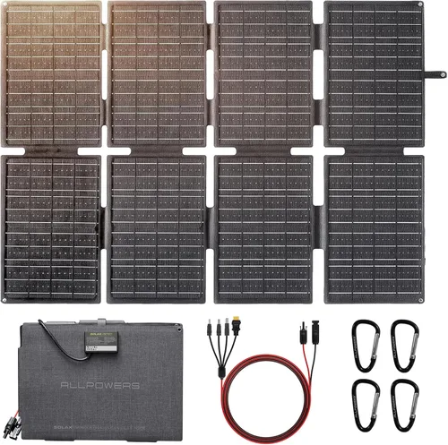 Vista 13 de ALLPOWERS Cargador de panel solar plegable de 21 W y 5 V, kit de carga solar SP001 con carga USB-A de 5 V y USB-C, panel solar portátil impermeable