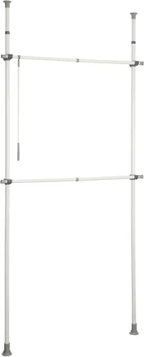 Vista 14 de WENKO Perchero de acero ajustable, blanco, 64.6-84.7 x 65-118.1 x 15