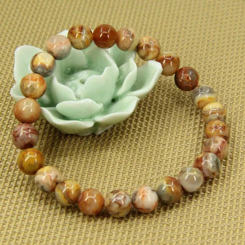Vista 16 de Amandastone Pulsera elástica de cuentas redondas de 0.315 in con piedras preciosas naturales de 7 pulgadas