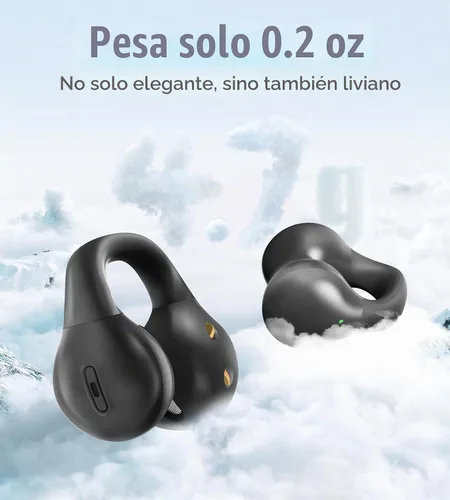 Vista 3 de King Lucky i21 Auriculares Inalámbricos Bluetooth de Oreja Abierta con Clip, con Micrófono, Cancelación de Ruido, Resistentes al Agua IPX4