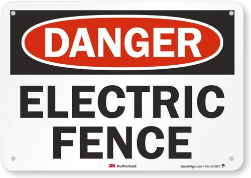Vista 4 de SmartSign etiqueta "Danger - Electric Fence" 5" x 7" vinilo laminado reflectante 3M