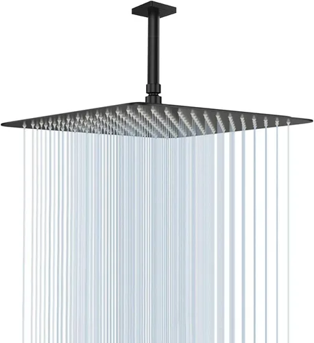 Vista 24 de Nearmoon - Cabezal de ducha de lluvia, diseño cuadrado de acero inoxidable de alto flujo, alta presión, experiencia de ducha impresionante incluso