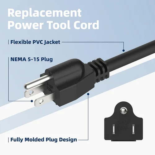 Vista 3 de 565056-5 - Cable de repuesto compatible con piezas de cable de alimentación Makita, pulidora de sierra circular, cable resistente para accesorios